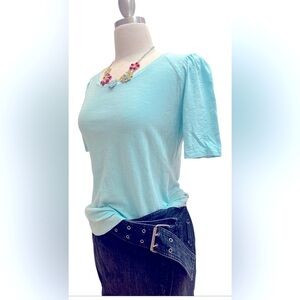 TALBOTS-Sky Blue Short Sleeve Women's Top